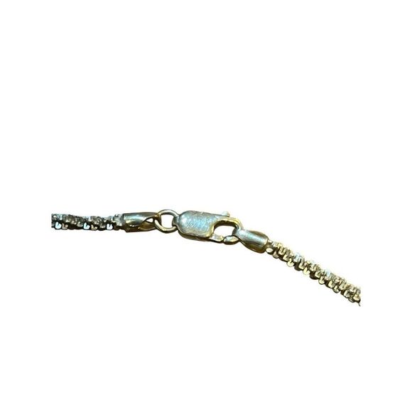 Artisan Large Sterling Silver Picture Jasper Pendant Tan Quartz Flower Necklace - Picture 8 of 8